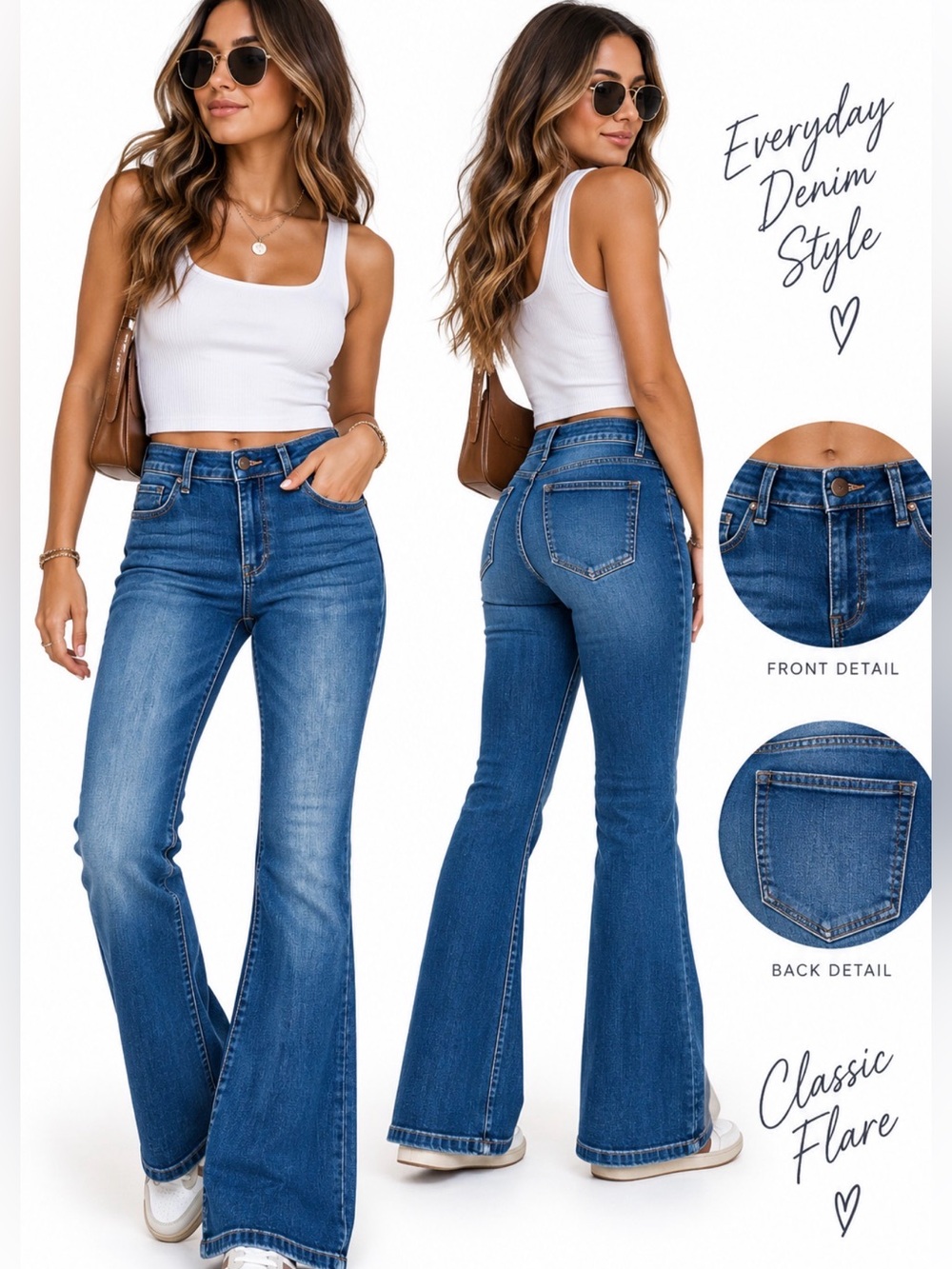 Simple Society Bootcut Jean Blue Denim - Picture 8 of 9